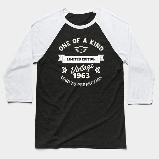 One of a Kind, Limited Edition, Vintage 1963, Aged to Perfection Baseball T-Shirt by Blended Designs